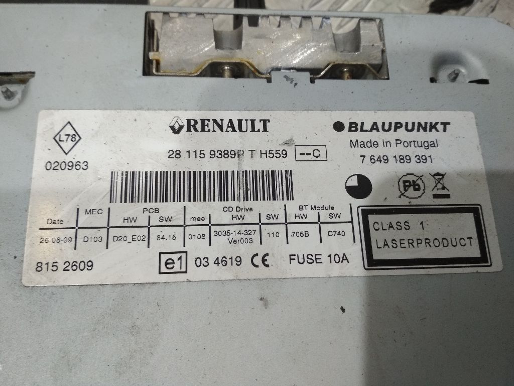 характеристики магнитолы рено